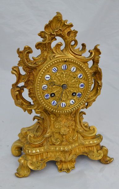 French Gilt Ormolu Mantel Clock, Dellatrez, Paris