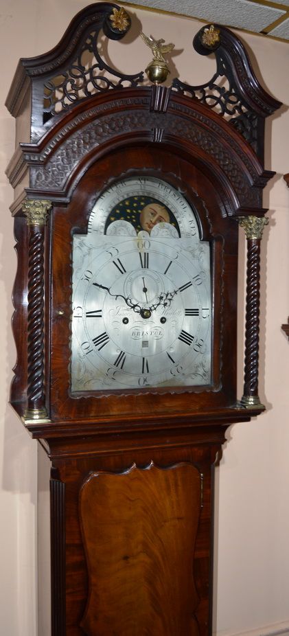 fig 2. A Fine Quality Longcase Clock by Issac Hewlett, Bristol