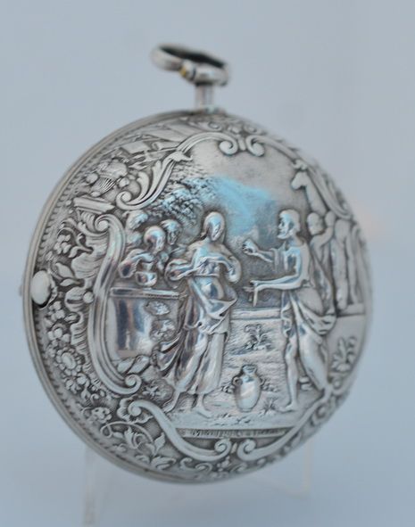 fig 1. John May of London late 17th century Repousse pair cased pocket watch