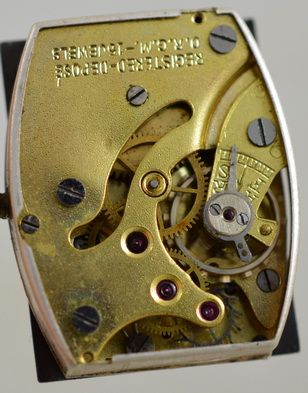 fig 1. 1930s 'Tank' Cased German Wristwatch