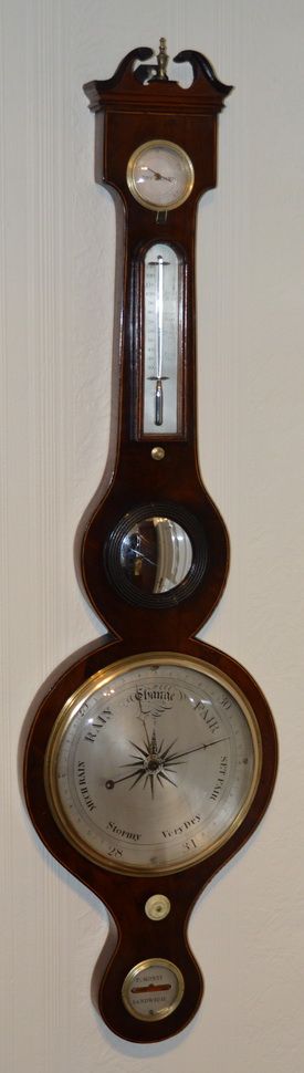 A Mahogany Barometer by P. Monti of Sandwich
