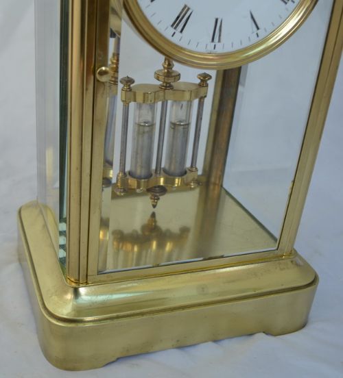 fig 1. Four Glass Mantel Clock Mercury Pendulum