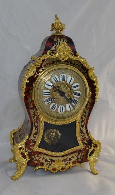 Red Boulle Tortoishell Mantel Clock