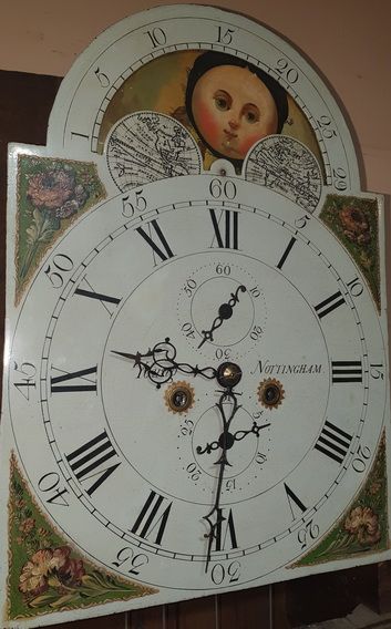 fig 1. Young of Nottingham Georgian Moon Phase Longcase Grandfather Clock