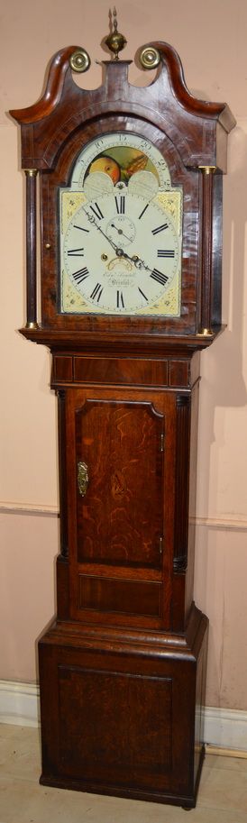 Edwin Sawtell of Bristol Moon Phase Longcase Grandfather Clock