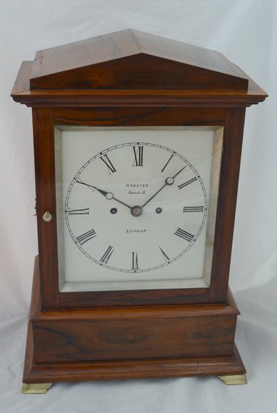Webster of London Rosewood Twin Fusee Bracket Mantel Clock