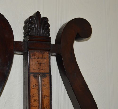 fig 1. French Lyre Shaped Mahogany Barometer