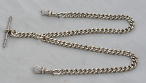 Silver Double Albert Watch Chain