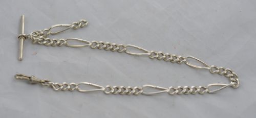 Silver Fancy Link Watch Chain