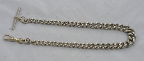 Heavy White Metal Watch Chain