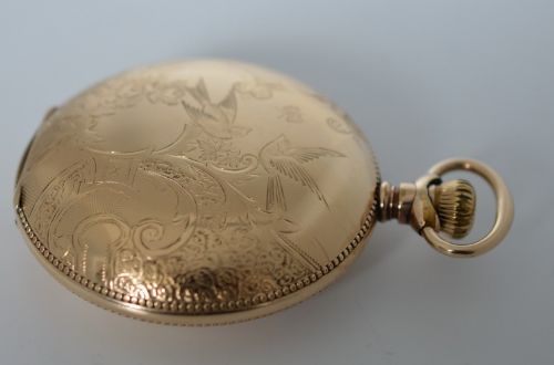 fig 1. 1897 Elgin Full Hunter Engraved Pocket Watch