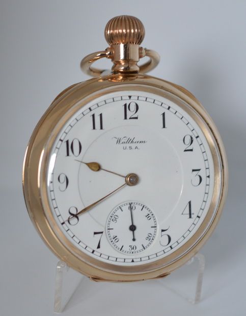 A 1908 Waltham Gold Plated Pocket Watch