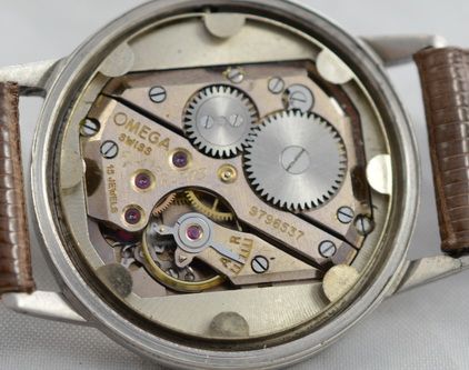 fig 1. 1942 Omega Stainless Steel R17.8 Wristwatch