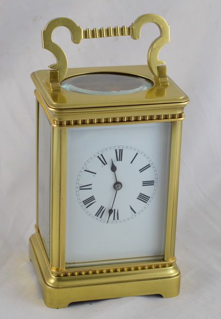 French Brass Cased Striking Carriage Clock