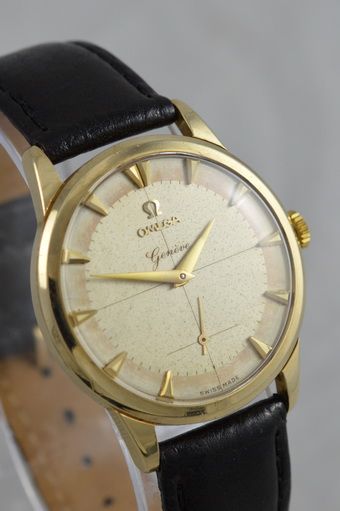 fig 1. 1955 9K Gold Omega Geneve Wristwatch