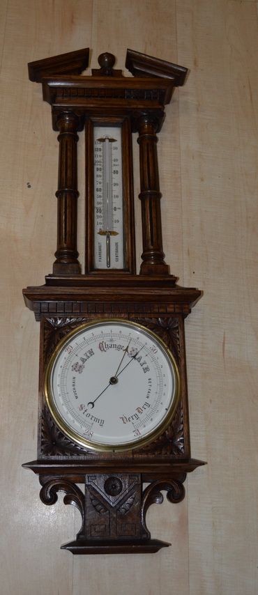 Victorian Carved Aneroid Barometer