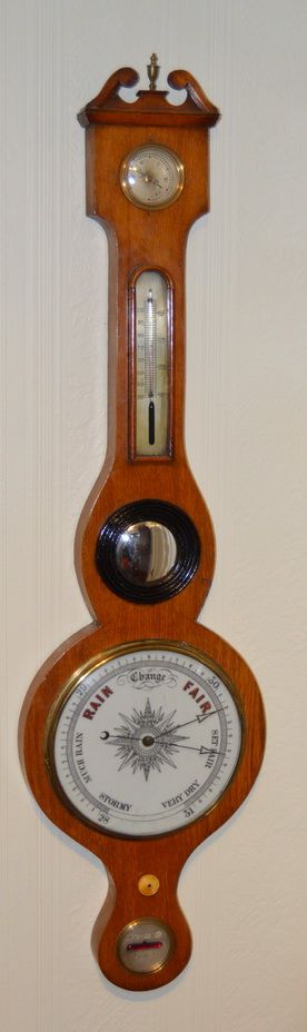 Victorian Golden Oak Barometer