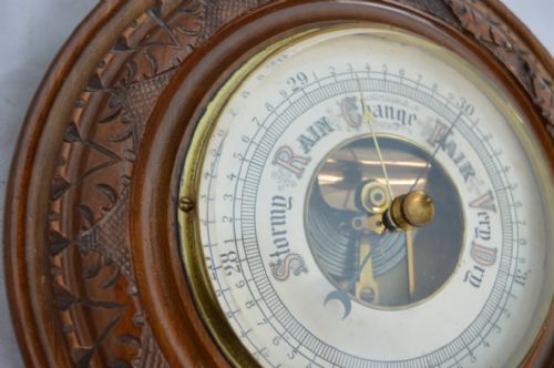 fig 1. Late Victorian Carved Aneroid Wall Barometer