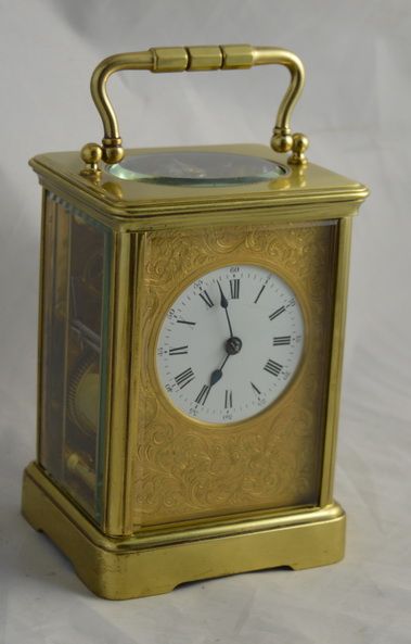 Richard & Co Striking Carriage Clock, Engraved Dial