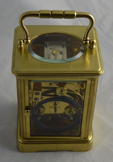 fig 1. Richard & Co Striking Carriage Clock, Engraved Dial