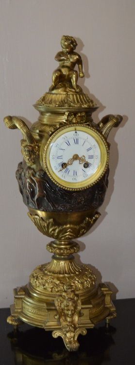 Large and Impressive Bronze Gilt Mantel/table Clock