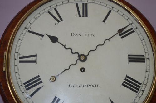 fig 1. Superb Georgian Dropdial Fusee Wall Clock, Daniels Liverpool