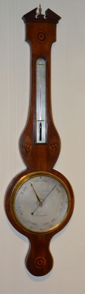 Georgian Inlaid Mercury Barometer by  Fiora of Nottingham.