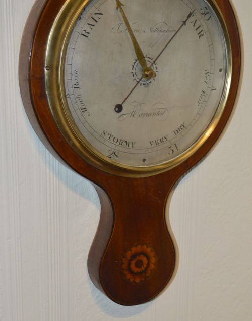 fig 1. Georgian Inlaid Mercury Barometer by Fiora of Nottingham.
