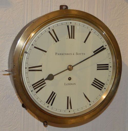Parkinson & Bouts 10" Rarer Brass Fusee Dial Wall Clock