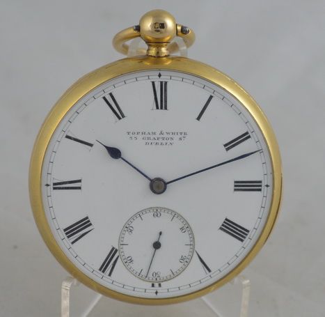 1878 18k Gold Fusee Pocket Watch, Topham & White, Dublin