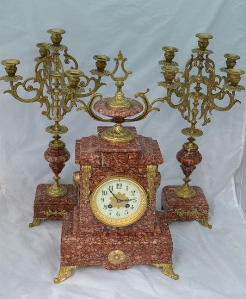 French Candelabra Clock Set