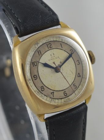 fig 1. 1938 Omega 9K Gold Wristwatch