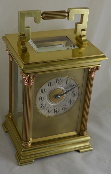 fig 1. Rare 'Giant' Striking Carriage Clock, Box & Original Key
