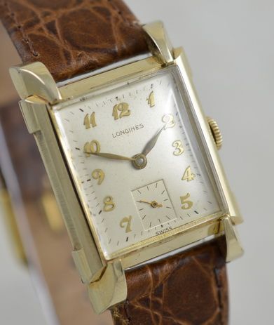 fig 1. 1948 14k Gold Filled Longines Wristwatch