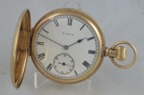 1925 9k Gold Elgin Full Hunter Pocket Watch