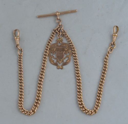 1924 9k Rose Gold Pocket Watch Chain