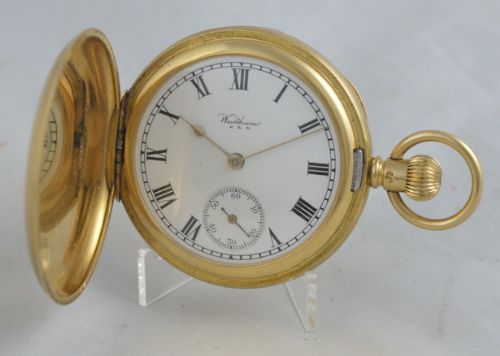 1907 18k Gold Waltham Full Hunter Pocket Watch