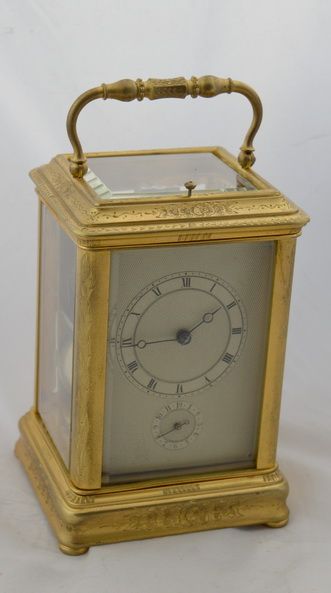 Early French Engraved Carriage Clock