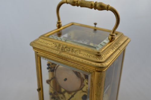 fig 1. Early French Engraved Carriage Clock