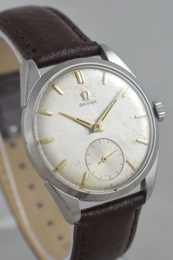 fig 1. 1956 Omega Stainless Steel Wristwatch