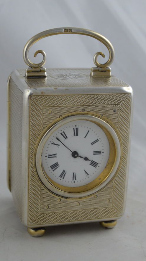 Edwardian Silver Small Carriage Clock