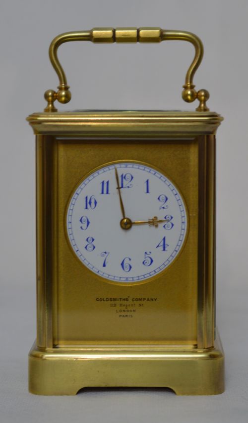 French Striking Carriage Clock, Goldsmiths, London