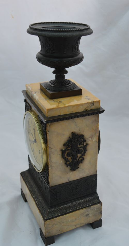 A FRENCH EMPIRE MANTLE CLOCK - ADDITIONAL PHOTO 1