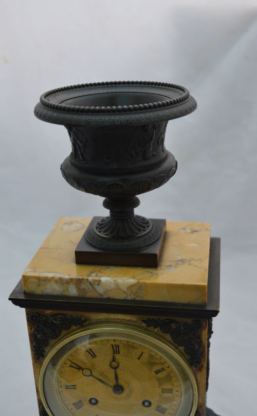 A FRENCH EMPIRE MANTLE CLOCK - ADDITIONAL PHOTO 2
