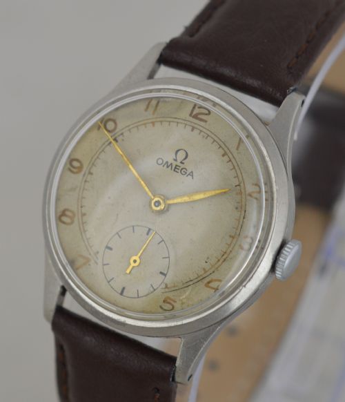 fig 1. 1948 Omega 'Denisteel' Cased Wristwatch