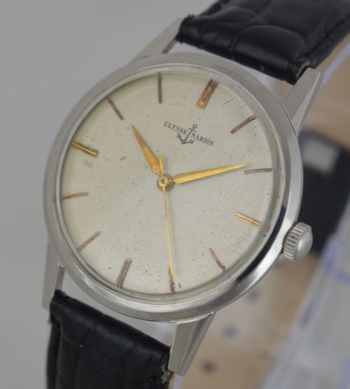 fig 1. 1960s Ulysse Nardin Steel Wristwatch
