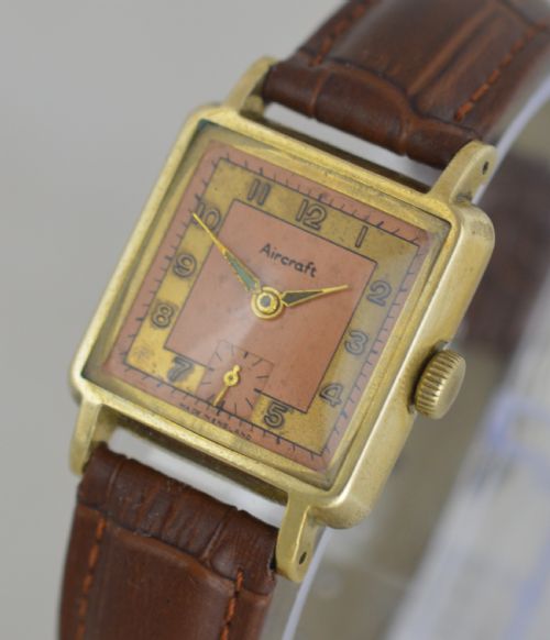 fig 1. 1950s Aircraft 'tank' Style Wristwatch