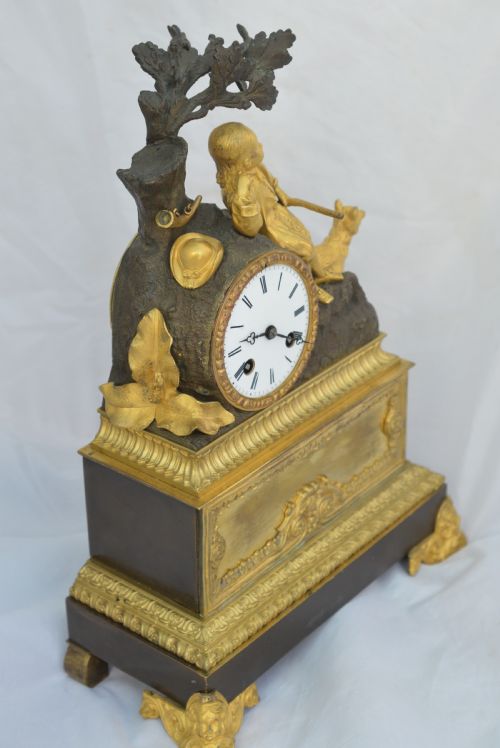 fig 1. French Gilt Bronze Figural Mantel Clock