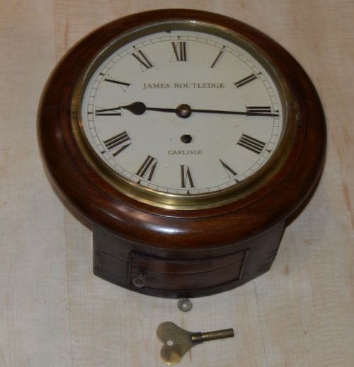 Rare 8" Fusee Dial Wall Clock James Routledge of Carlisle