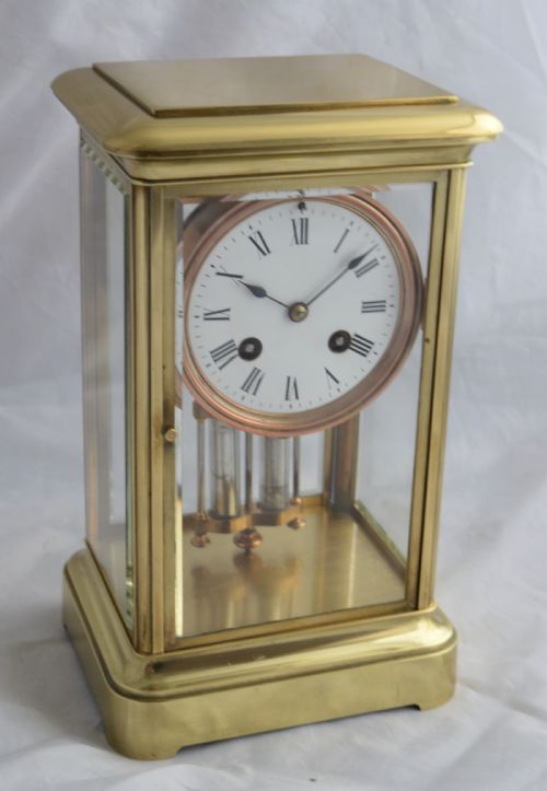 French 4 Glass Mantel Clock